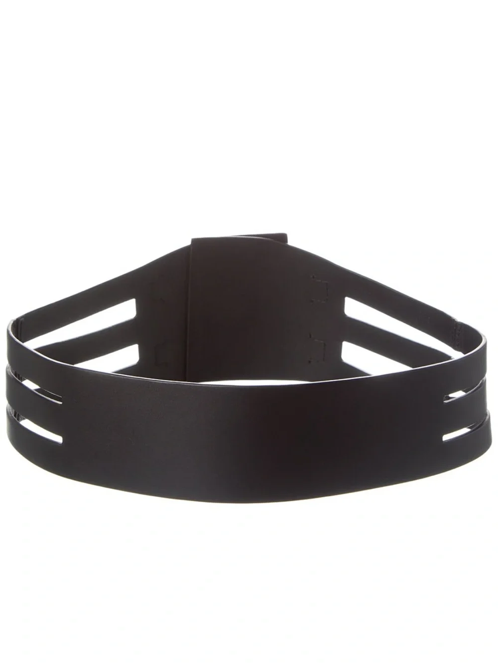 Dior Black Leather Double-Buckle Waist Belt with Gold Accents